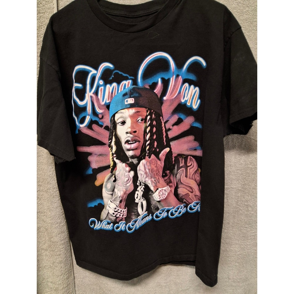 King Von What It Means To Be King Graphic T-Shirtns Black Streetwear Tee XL